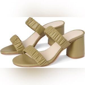 Elegant Olive Women's Block Heel Sandals